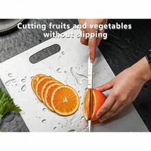钛质砧板，纯钛材质，双面防锈，耐用，非常适合切肉类、水果和蔬菜 - 高级厨房切菜垫，卫生性更高 - 銀色 - 查看 6