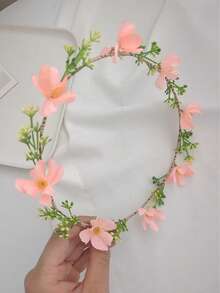 1 件女士手工编织 11 朵雏菊花头带，向日葵风格旅行度假海滩花环发带，可爱简约优雅发饰，适合日常佩戴头巾头带吸汗带