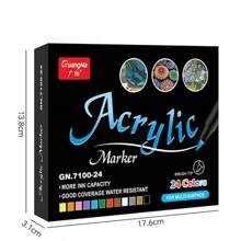 12/24/36/48/60/100 Farben Acryl Markerset, kreative DIY Bastelkunstbedarf, ideal für Papier, Glas, Holz, Stein und Keramikmalerei und -gestaltung, tolles Geschenk für Freunde, Schulmaterial, Schulanfang