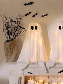 2pcs Halloween Decorations, Scary Ghost With String Lights - Suitable For Halloween Indoor Party, Home Dining Table, Room, Kitchen And Fireplace Decor - White - View 6