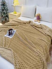 1 chiếc chăn len flannel thoải mái - Siêu mềm, nhẹ, phù hợp với mọi mùa với thiết kế vải jacquard hình lục giác, thích hợp cho trang trí nhà ngày Halloween, cắm trại và du lịch ngày Giáng sinh, Ngày của Mẹ màu vàng tươi, phụ kiện trang trí phòng ngủ thời trang, chăn len - Lạc đà - Xem 4