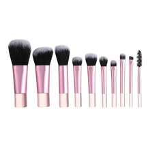 New 10 Mini Makeup Brush Set With Brush Bag, Complete With Eye Shadow Loose Powder - 粉色 - 查看 6