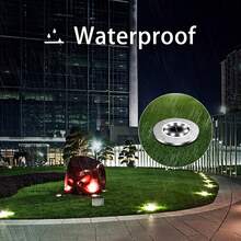 4/8/12/24pcs Solar Ground Lights, Outdoor 8LED Pathway Lights, Solar Garden Lights Landscape Lighting, Patio, Lawn, Driveway,White Light - White - View 4