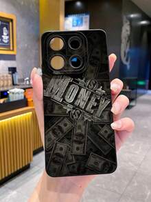 1pc Dollar MONEY Pattern Shockproof Phone Case Compatible With Apple, /Galaxy, Infinix, Redmi, OPPO, VIVO, Realme Waterproof Anti-Fall Scratch Resistant - Black - View 3