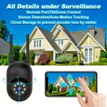 1/2/4pcs 1080P HD Smart Security Camera - Color Night Vision, Supports Pan/Tilt/Zoom, Dual-Way Audio & Pet Monitoring, With AI Motion Alarm - Indoor Outdoor Wireless Home Security Surveillance Camera - Black