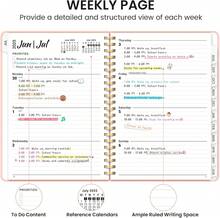 Academic Planner 2025-2026 For Women &Amp; Men, Monthly And Weekly Calendar Planner, Jul 2025 - Jun 2026, A5 (6.3" X 8.5"), Teacher Student Planning Book With Tabs, Ideal For Office School Supplies - Aquamarine - A-Pink - 查看 3