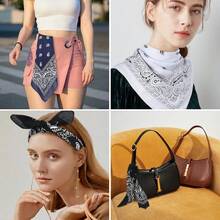 4 Pcs Cotton 27" X 27" Large Bandanas For Men  Women Multi Purpose Bandana Headbands Square Head Scarf - 多色-4 - 查看 7