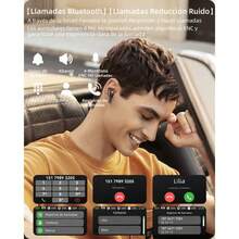 Wireless Bluetooth Noise Cancelling Headphones With Smart LED Touch Screen, Compatible With IOS And Android - Black - View 6