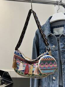 包包女包2025新款小众复古风女士单肩包时尚流苏跨界斜挎包