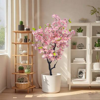 120/150CM KirschblüTenbaum KüNstlich Kunstbaum Mit BlüTen KüNstlicher Baum Kunstpflanze Im Topf BlüTenbaum Kirschbaum Sakura, Blumenbaum für Hochzeit Zuhause BüRo, FrüHlingsdekoration, Rosa