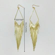 1 paire de boucles d'oreilles longues à franges pendantes, convient pour un port quotidien