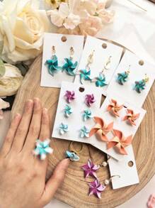 6pcs Windmill Polymer Clay Cutter Mold With High Precision DIY Handcrafted Earring Jewelry Clay Molds Embossing Pottery Tools