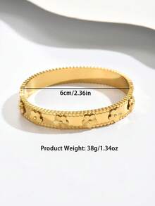 1 pieza Pulsera de acero inoxidable para mujer, adecuada para diversas ocasiones - Amarillo Oro - Ver 7