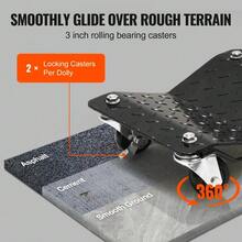 Heavy Duty Car Dolly Wheel Tire Dolly 2 PCS Auto Repair Skate - 3000LB Capacity For Easy Vehicle Movement - Black - View 2