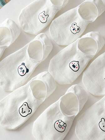 9双随机混色女士夏季薄款休闲短袜日系白色透气防臭短袜韩版百搭短筒袜