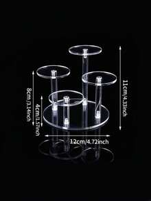 Soporte de exhibición de acrílico de usos múltiples, adecuado para cosméticos, coleccionables, perfumes, joyas, estante de exhibición redondo de múltiples capas transparente - Multicolor - Ver 13