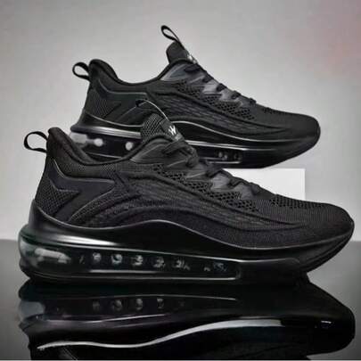 Tenis deportivos negros con cámara de aire para hombre