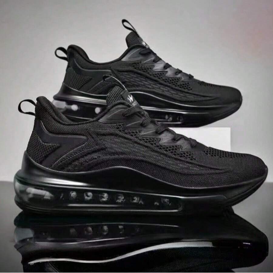 Tenis deportivos negros con cámara de aire para hombre - Negro - Ver 1