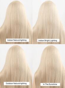 儿童长款金色直发假发，带刘海的儿童金色假发，女童浅金色长款假发，合成假发