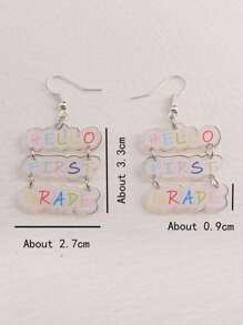 Customized Earrings, Beach Vacation Inspired Irregular Cut Shapes With Customized English Letter Print, Name, Slogan, Location, Or Date, Transparent Double-Sided Keychain, Suitable For Birthday, Family Gathering, Valentine's Day, Parent-Child, Couples, Anniversary Celebration, Gift For Mom, Dad, Friends, Boyfriend, Girlfriend, Daily Wear