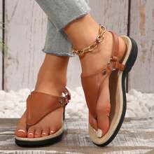 Sandals For Women Slip On Wedge Design Comfortable Step - 棕色 - 查看 11