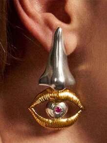 1 par de aretes de mujer con estilo vintage, aretes tipo gota con diseño de ojo del diablo en color mate y acabado vintage francés para damas