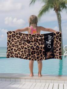 Personalized Kids Hooded Beach Towel For Swimming Pool And Beach - Multicolor - View 3