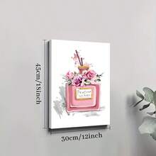 1Pc Solid Wood Frame Canvas Poster, Girls Bedroom Wall Art Perfume Painting Pictures Print On Canvas, Girl Theme Large Canvas Wall Art, Artwork Wall Painting For Gift, Bedroom, Office, Living Room, Cafe, Bar, Wall Decor, Home And Dormitory Decoration Ready To Hang - 金色 - 查看 7