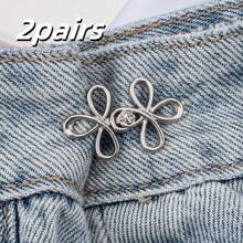 1pair/2pairs/4pairs Instant Removable Waistband Cincher For Loose Fit Jeans, Adjustable Jeans Button Clips Without Sewing