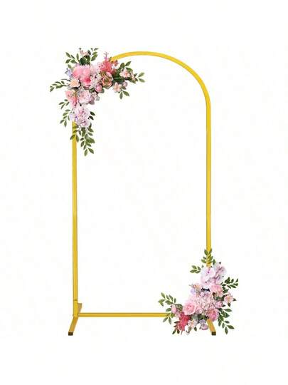 1pc Stable Metal Gold Arch Backdrop Stand, Balloon Arch Frame, Wedding Ceremony Arch, Suitable For Birthday Party, Bridal Shower, Anniversary, Valentine's Day, Graduation, Bachelorette Party, Bridesmaid Gift, Father's Day, Halloween Decor & Gift, Wedding Guest Favor, Birthday Party Decor, Wedding Supplies