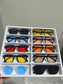 10pcs Aviator Style Unisex Eyeglasses, Fashionable For Outdoor Cycling, Beach Party, Camping, Streetwear And Runway