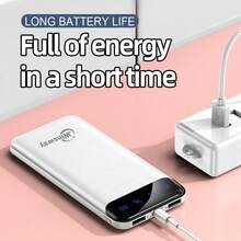 Winsway 10000mAh Power Bank, Lightweight And Compact Design, 2.1A Fast Charging, Dual Charging Function, Super Practical, LED Digital Display - White - View 5