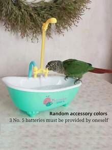 1 件装宠物鸟浴盆，鹦鹉自动洗澡淋浴盆，鸟类适用 - 彩色 - 查看 8