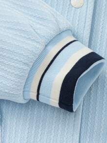 Balabala Girls Bomber Jacket 2025 Baseball Style Outerwear IP Collection - Ice Blue - View 3