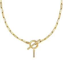 1 件金色 OT 扣项链，26 个字母 A-Z 吊坠项链，适合返校、毕业、节日礼物