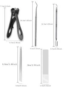 Set completo di strumenti professionali per manicure in acciaio inossidabile per rimozione e distacco della pelle, set di 5 pezzi di tronchesini per unghie portatili in acciaio per spingere e schiacciare
