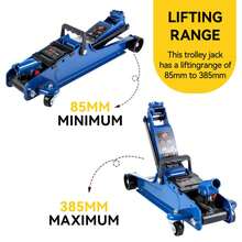 2.5 Ton Low Profile Hydraulic Car Jack - Portable Steel Lifting Solution For Garage Repair And Workshop Use - Blue - View 3