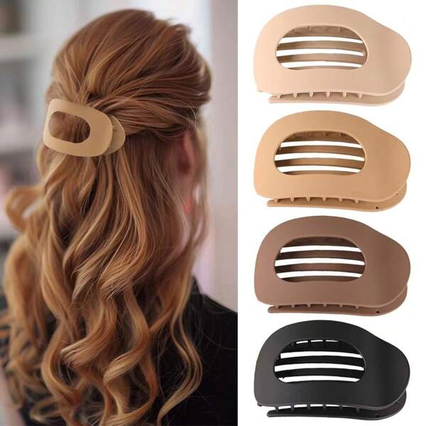 4 pezzi Fermagli per capelli ovali vuoti opachi minimalisti, Eleganti accessori per capelli di alta qualità, adatti per chignon, code di cavallo, uso quotidiano, uscite, sport, raduni, tempo libero a casa, accessori per capelli versatili, ottimi regali per la festa della mamma, Pasqua, Ringraziamento