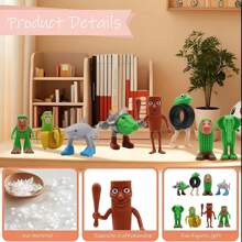 Juego de 12 figuras de juguete de plástico de la cultura italiana Brainrot, Tung Tung Tung Sahur, Tralalero Tralala, esculturas decorativas, adornos de escritorio, regalos de Halloween, Navidad y cumpleaños.