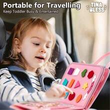 Tinabless 1 件蒙特梭利玩具，适合 3 岁女孩生日礼物，学龄前学习活动，益智幼儿复活节篮子填充玩具，适合 3-4 岁女孩的旅行玩具，适合两岁儿童的礼物 - 彩色 - 查看 6