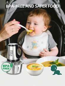 Picadora doméstica LAC actualizada de 3L de capacidad con bloqueo, tazón desmontable de acero inoxidable, 4 cuchillas, doble velocidad, para picar rápidamente carne, condimentos, ajo - Enchufe EU Tipo C(220-240V) - Ver 7