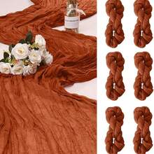 6 Pack Cheesecloth Table Runner, Runner Gauze Boho Wedding Decor Romantic Table Runner For Wedding Birthday Party(35" X 158") (Sage Green) - Multicolor - View 17