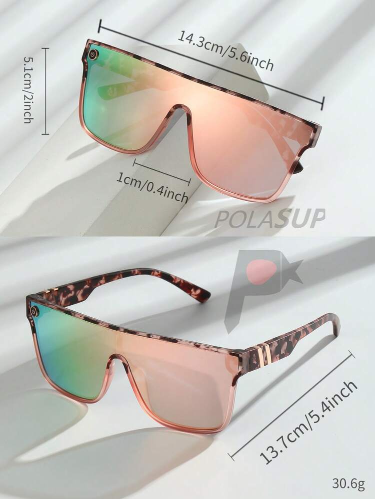 POLASUP 1pc Square Flat Top Oversized Pink Coated Decorative Power Button Metal Frame Robot Dance Prop Glasses/windproof Outdoor Motorcycle Glasses/sunglasses For All Seasons Men & Women Steampunk Punk Portable - MultiWarna - View 11