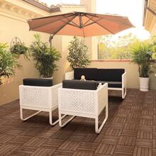 12 X 12'' Patio Deck Tiles Interlocking Wood Floor Tiles Indoor & Outdoor For Patio Garden Deck Poolside Pack Of 11 Tiles Brown - 巧克力棕 - 查看 2