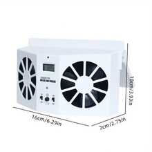 Essential Solar-Powered Car Exhaust Fan - Choose Between White Or Black For Optimal In-Car Ventilation And Air Circulation Cooling - trắng - Xem 5