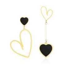 1 par de pendientes colgantes con colgante en forma de corazón asimétrico para mujer, pendientes versátiles y lindos adecuados para uso diario