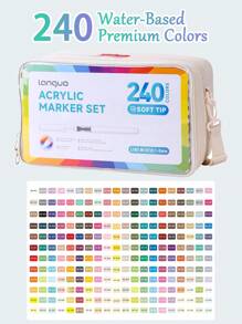 Languo Direct Liquid Soft Tip Acrylic Markers Set - 171 Vibrant Colors In 19 Diverse Color Sets With 9 Pens Each - Ideal For Artists, Students, Designers, Crafters, And Professionals - Perfect For Drawing, Painting, Illustration, Sketching, DIY Projects, Bullet Journaling, Home Decor, School Assignments, And Creative Artwork,School Supplies,Back To School