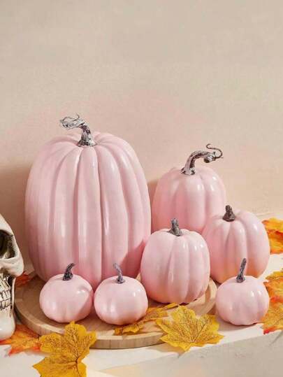 7pcs/4pcs/3pcs/1pc Artificial Pumpkins, Pumpkin Decorations, Halloween Fall Autumn Decor, Assorted Faux Rustic Decorative Pumpkins Pumpkins Foam Pumpkins,Fake Pumpkin, For Thanksgiving Table Centerpiece Mantle Kitchen Wedding Friends Giving Party Home Decor Best Gifts Birthday Fall Decor