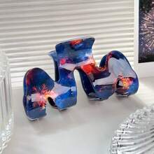 1 pièce Pince à cheveux en forme de M avec design arc-en-ciel de dopamine, clip à cheveux coloré et frais, accessoire de cheveux élégant pour femme, pince à cheveux d'été