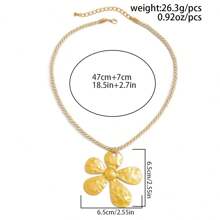 1 pieza Collar colgante de metal con flor de 5 hojas en estilo retro, collar gargantilla bohemio de playa para mujer, para uso diario, fiesta, vacaciones, regalo de joyería